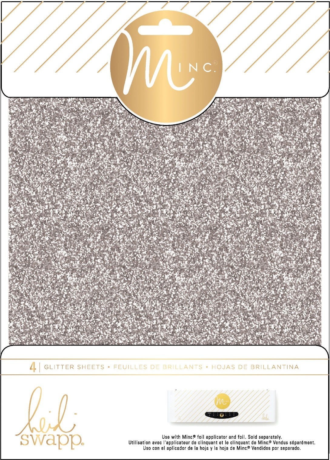 American Crafts Heidi Swapp Minc Glitter Sheets 6"X8" 4/Pkg - Silver