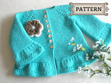 Baby Jacket Baby Girl Cardigan Garter Stitch Knitting PATTERN Maya
