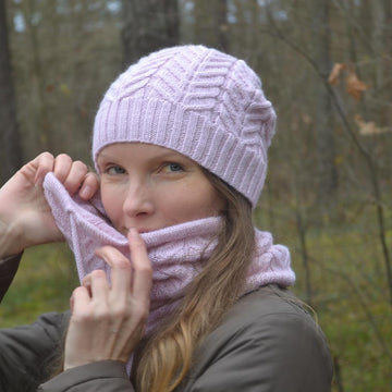 Cowl snood with braids