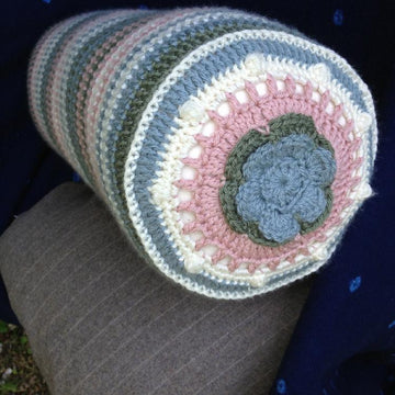 'Lean On Me' Crochet Round Cushion/Bolster
