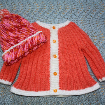 Easy Rib Knit Cardigan and Bonus Toque