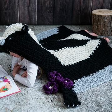Hooded Woodland Skunk Blanket