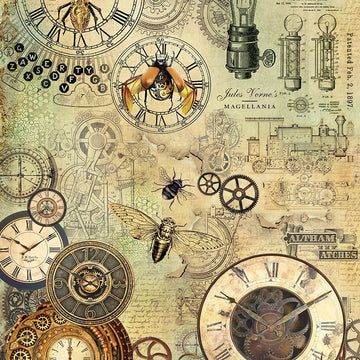 Ciao Bella Rice Paper Sheet A4 5/Pkg - Jules Verne, Voyages Extraordinaires