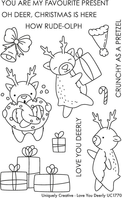 Uniquely Creative 4"X6" Clear Stamps - Love You Deerly