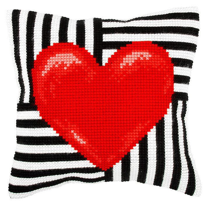 Orchidea Big Heart Cushion Front Chunky Cross Stitch Kit - 40cm x 40cm