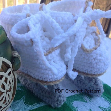 Figure Skate Booties Crochet Pattern
