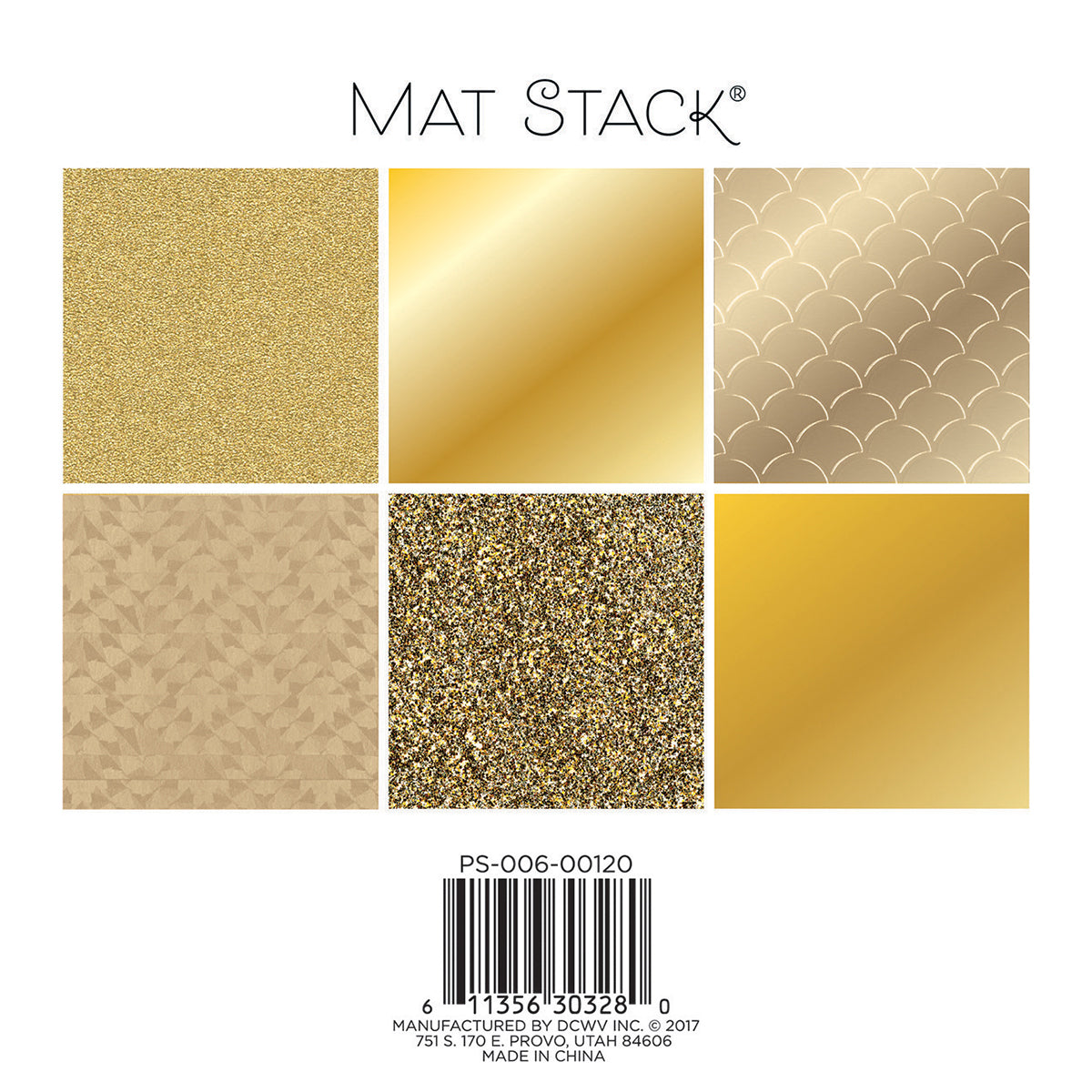 American Crafts DCWV Single-Sided Cardstock Stack 6"X6" 18/Pkg - Solid Golds, 6 designs/3 each