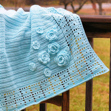 Blue Roses Baby Blanket