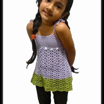 Crochet Bellflower Top Pattern Split Back Bikini Blouse For Girls