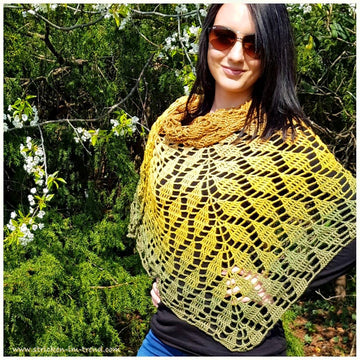 Crochet Pattern Triangle Shawl BioTronik #2 | Geometric Crochet Shawl | Lightweight Wrap PDF