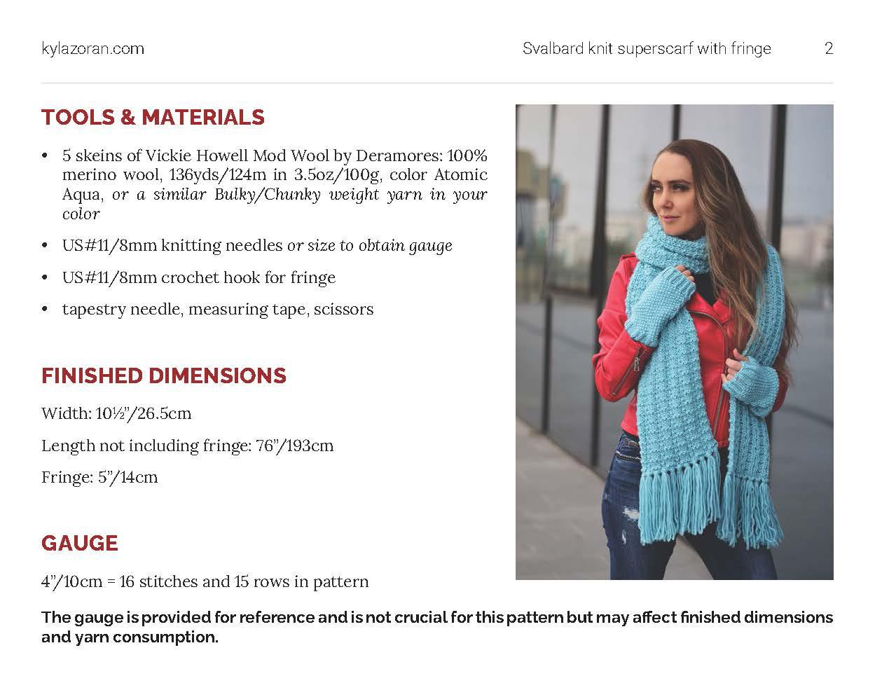 Svalbard knit super scarf with fringe