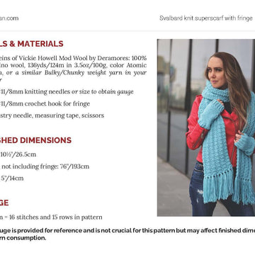 Svalbard knit super scarf with fringe