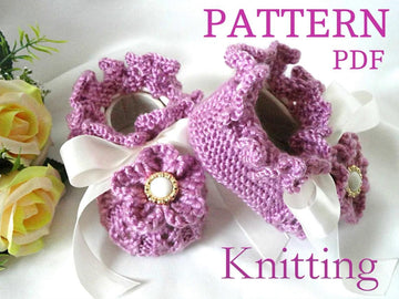 Knitting PATTERN Baptism Shoes Christening Shoes Knit Shoes