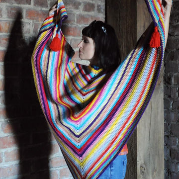 Brigita crochet shawl with tassels