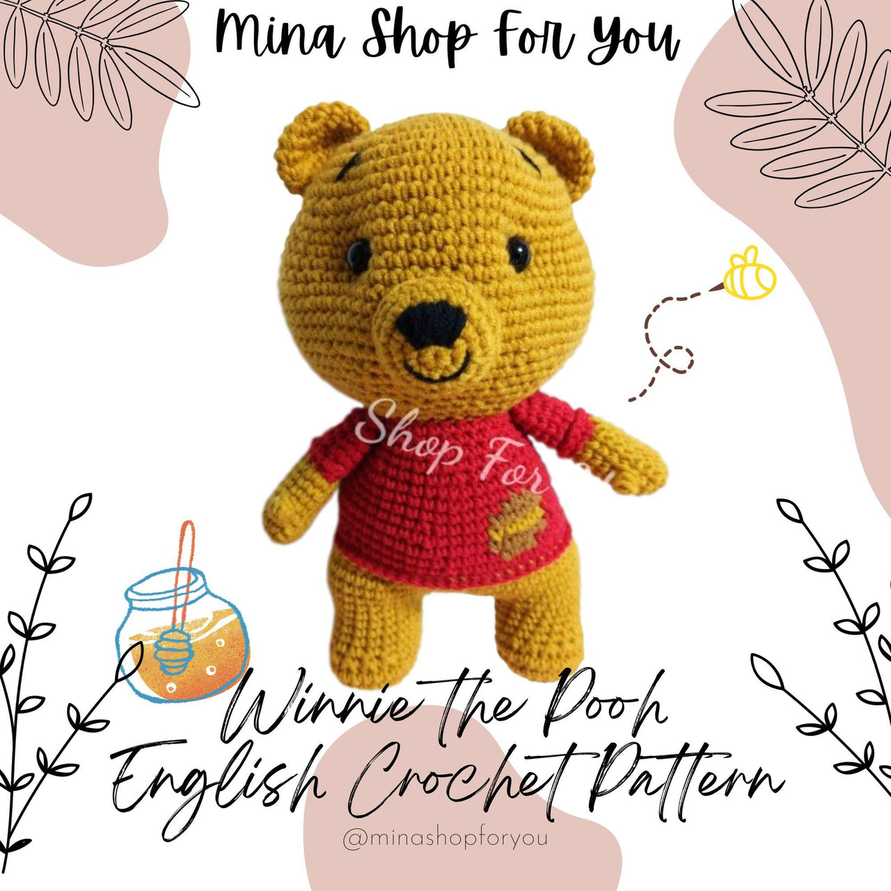Winnie the Pooh  Amigurumi Crochet Pattern: 9-inches Doll (English PDF)