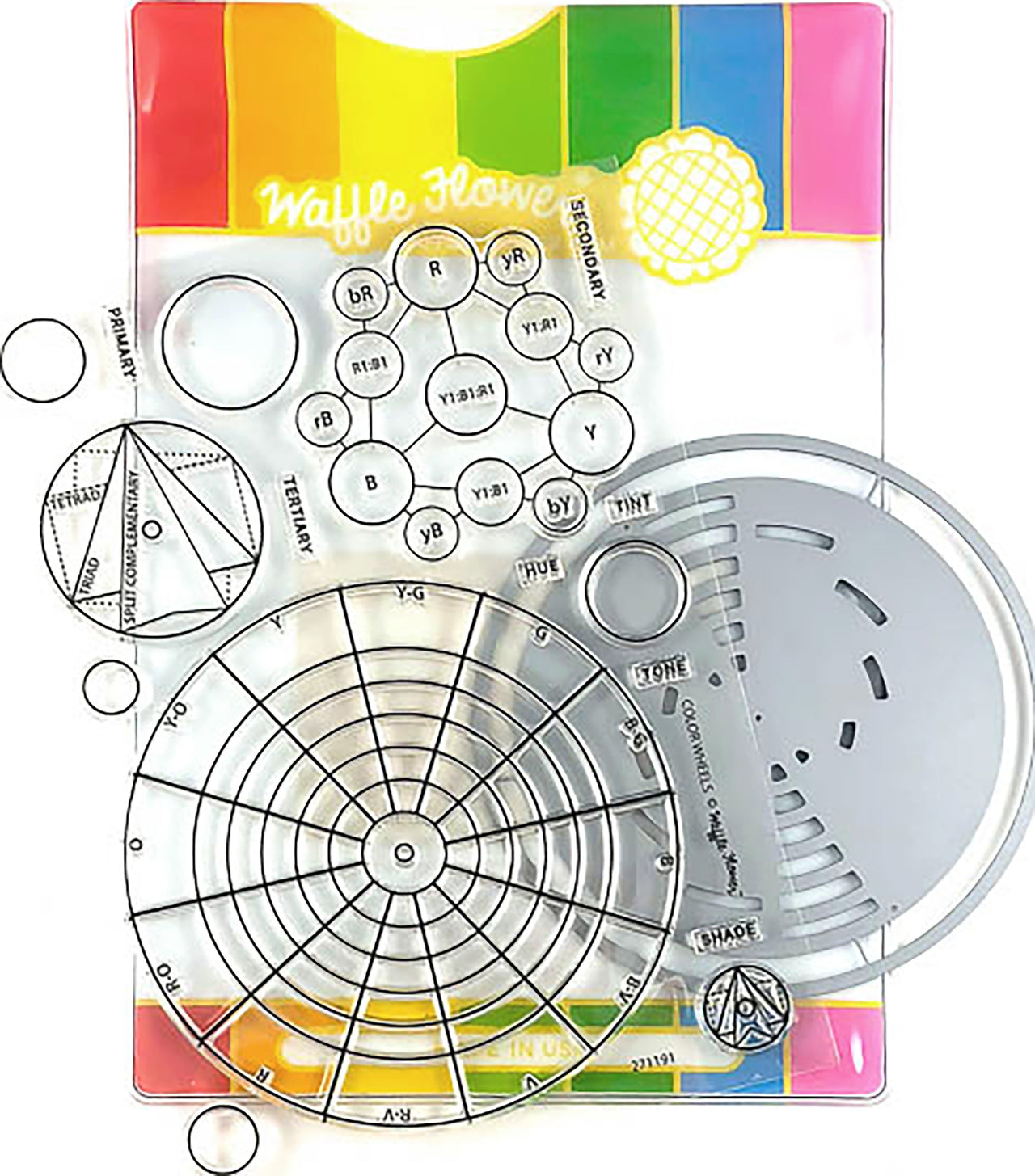 Waffle Flower Crafts Waffle Flower Stamp & Die Set - Color Wheels