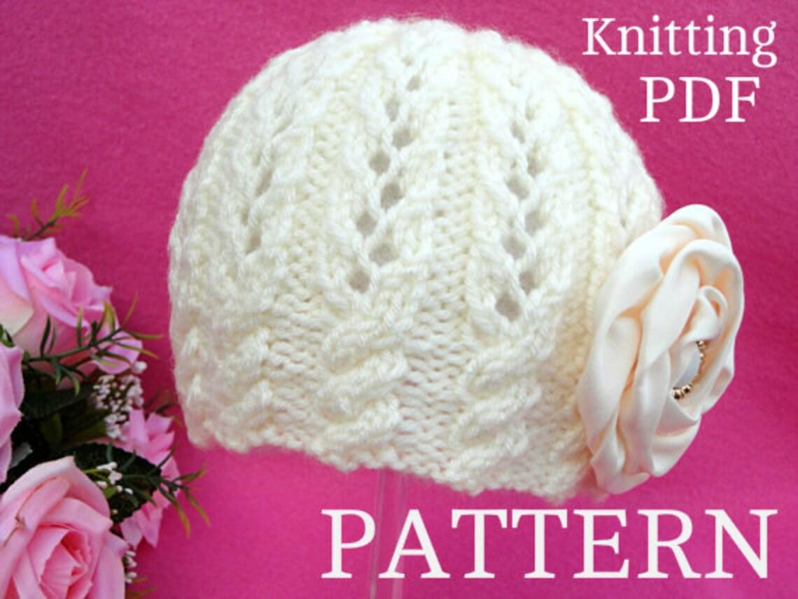 Knitting PATTERN Baby Beanie Newborn Girl