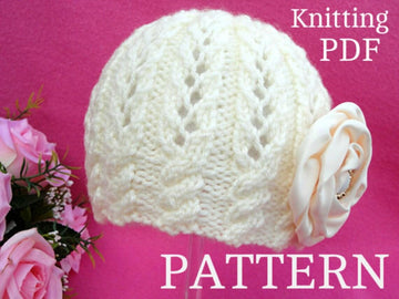 Knitting PATTERN Baby Beanie Newborn Girl
