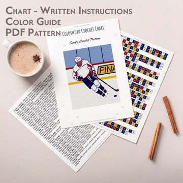 Hockey Player SINGLE CROCHET Blanket Pattern