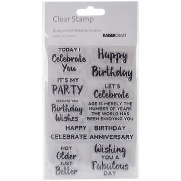 Kaisercraft Sentiments Background Stamp 4"X6" - Birthday