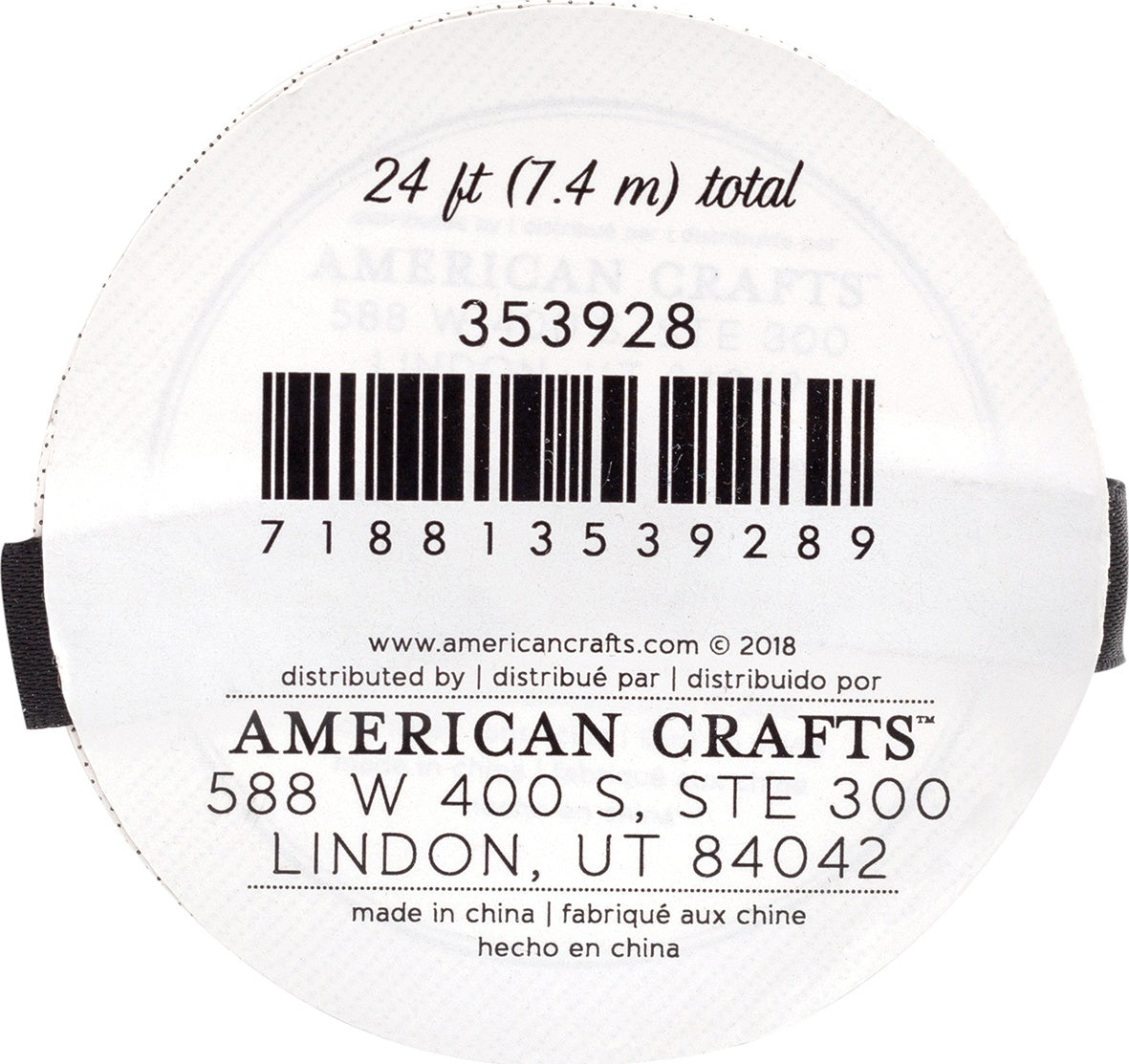 American Crafts Premium Ribbon & Twine 5/Pkg - Black