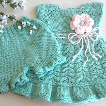 Knitting PATTERN Knitted Diaper Cover Baptism Baby Dress