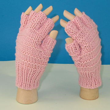 Simple Stripe Short Finger Gloves