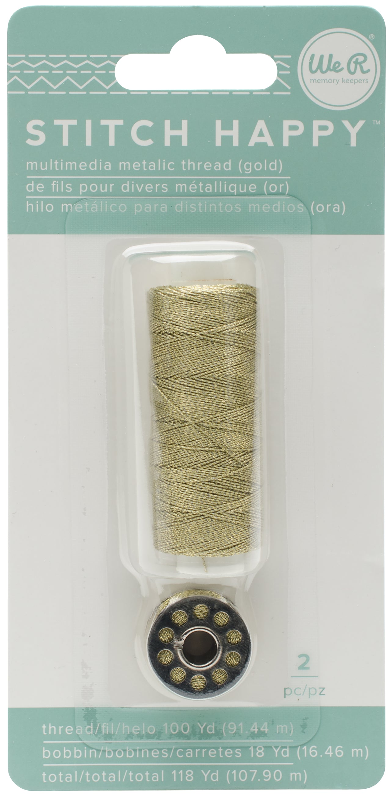 We R Memory Keepers We R Stitch Happy Metallic Thread - Gold