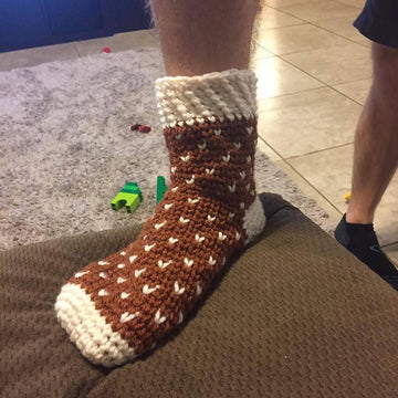 Winter Crochet Slipper Socks