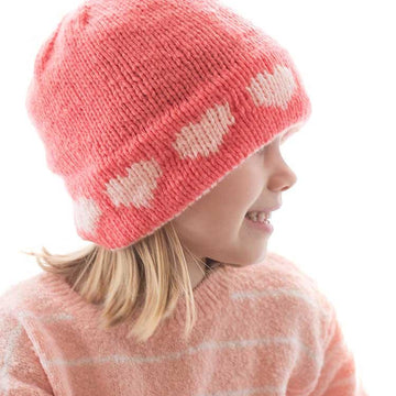 Double Brim Heart Hat