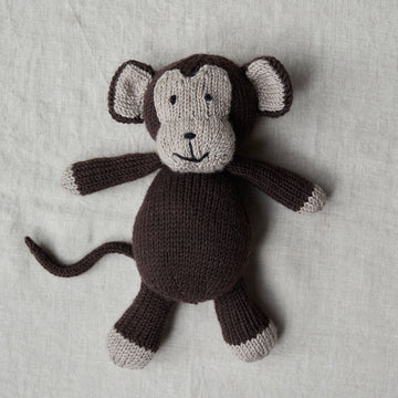 Gansey Style Baby Blanket & Monkey - in Debbie Bliss Cashmerino Aran & Baby Cashmerino