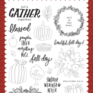 Echo Park Paper Carta Bella Stamps - Fall Day, Hello Autumn