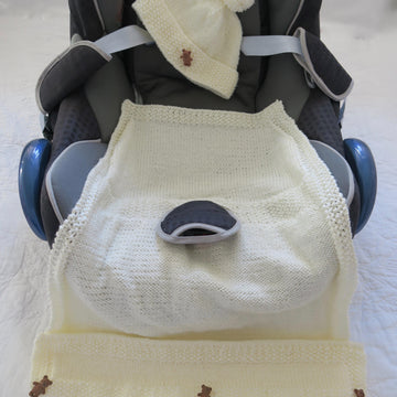 Teddy Bear Baby Car Seat Blanket