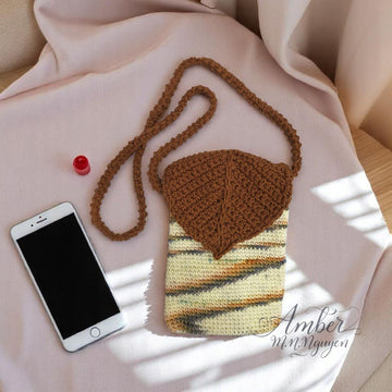 Leafy Cross-body Phone Bag Crochet Pattern - Digital Download