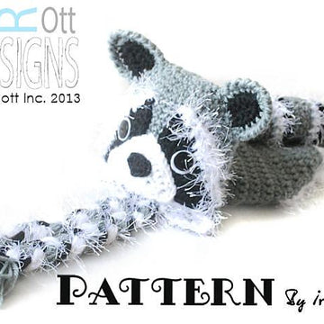 Rocky the Raccoon Baby Hat and Diaper Cover Set
