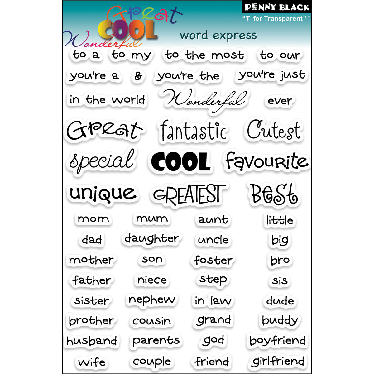 Penny Black Clear Stamps - Words Express