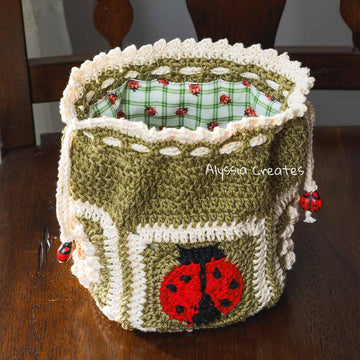 Ladybug and Daisy Drawstring Pouch