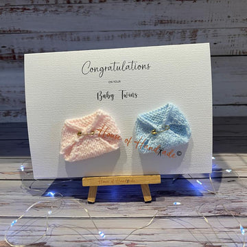 Knit & Print Mummy To Be Baby Boy Girl Twins Knitting Pattern Make Your Own Card PDF Instant Download