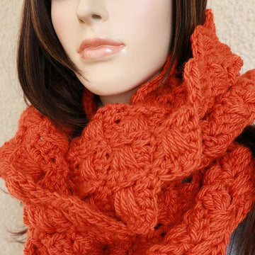 Chunky Infinity Orange Scarf
