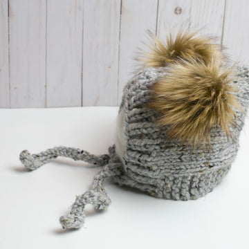 Double Pompom Fur Ears Bonnet