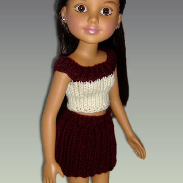 Ribbed skirt and Crop Top for BFC, Ink. dolls (18 inch slim dolls)