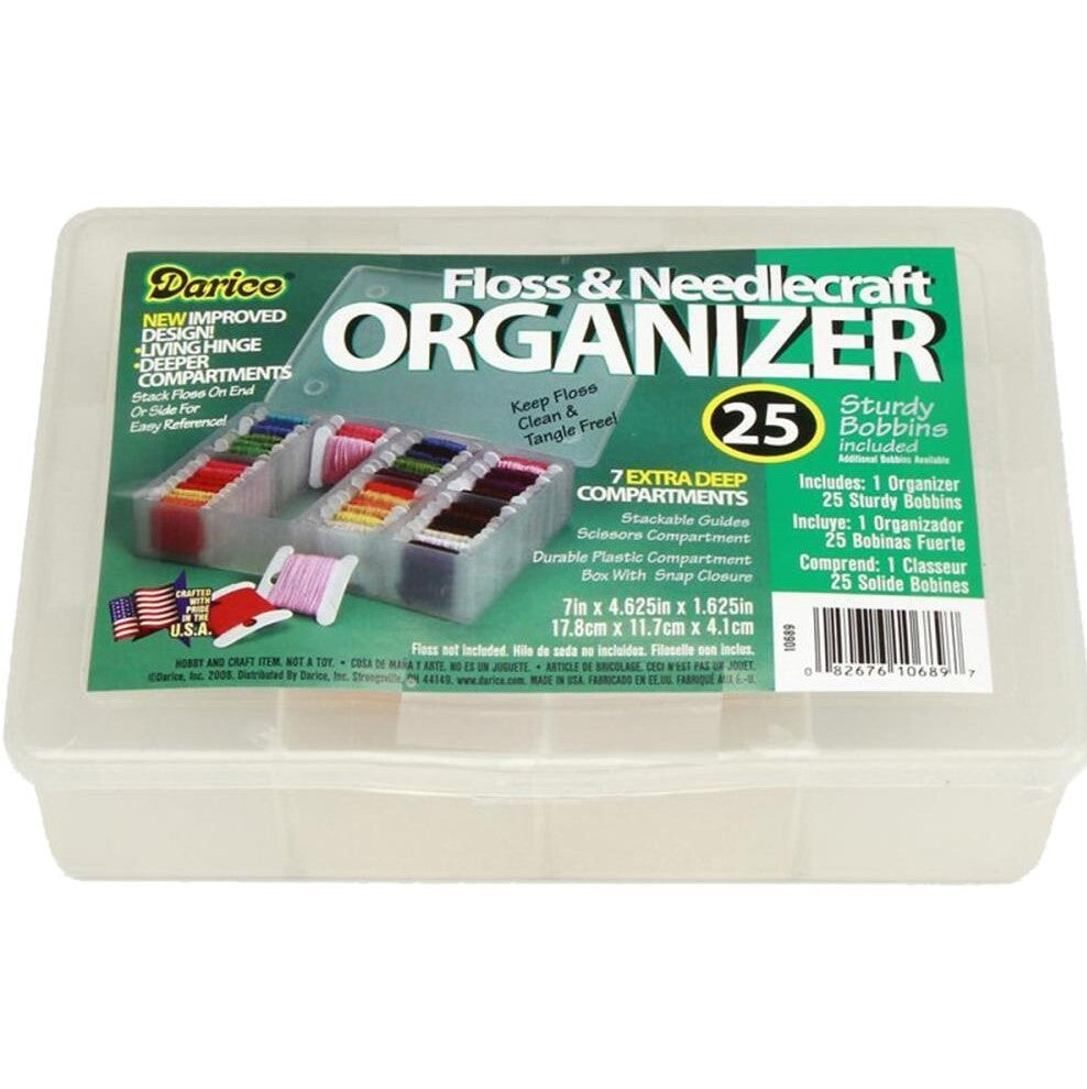 Darice Deep Floss Caddy 7 Compartments W/25 Bobbins