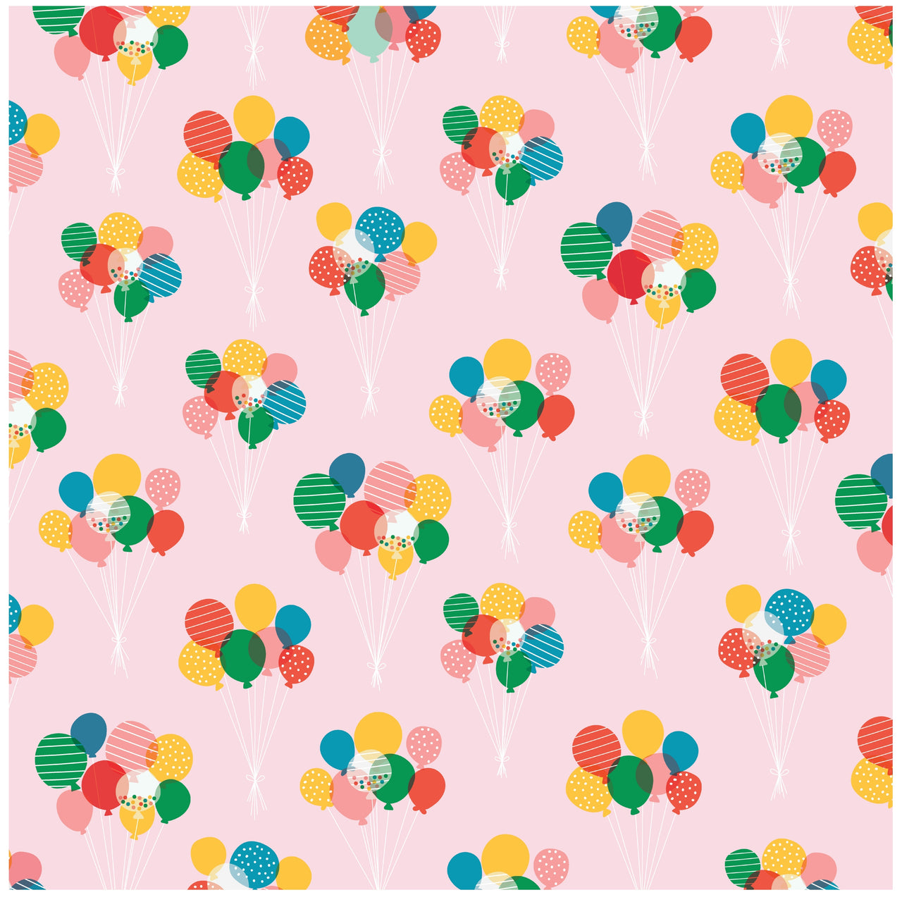 American Crafts Patterned Single-Sided Cardstock 12"X12" 25/Pkg - Balloon Bouquet