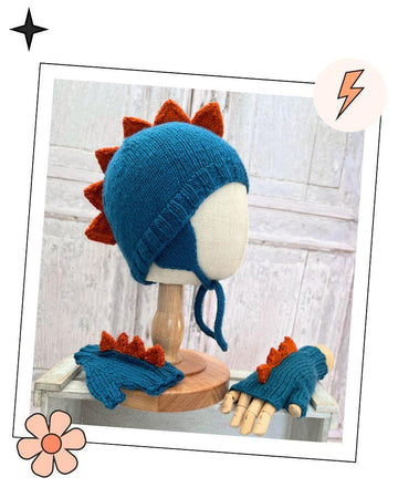 Dinosaur Hat and Mittens Set
