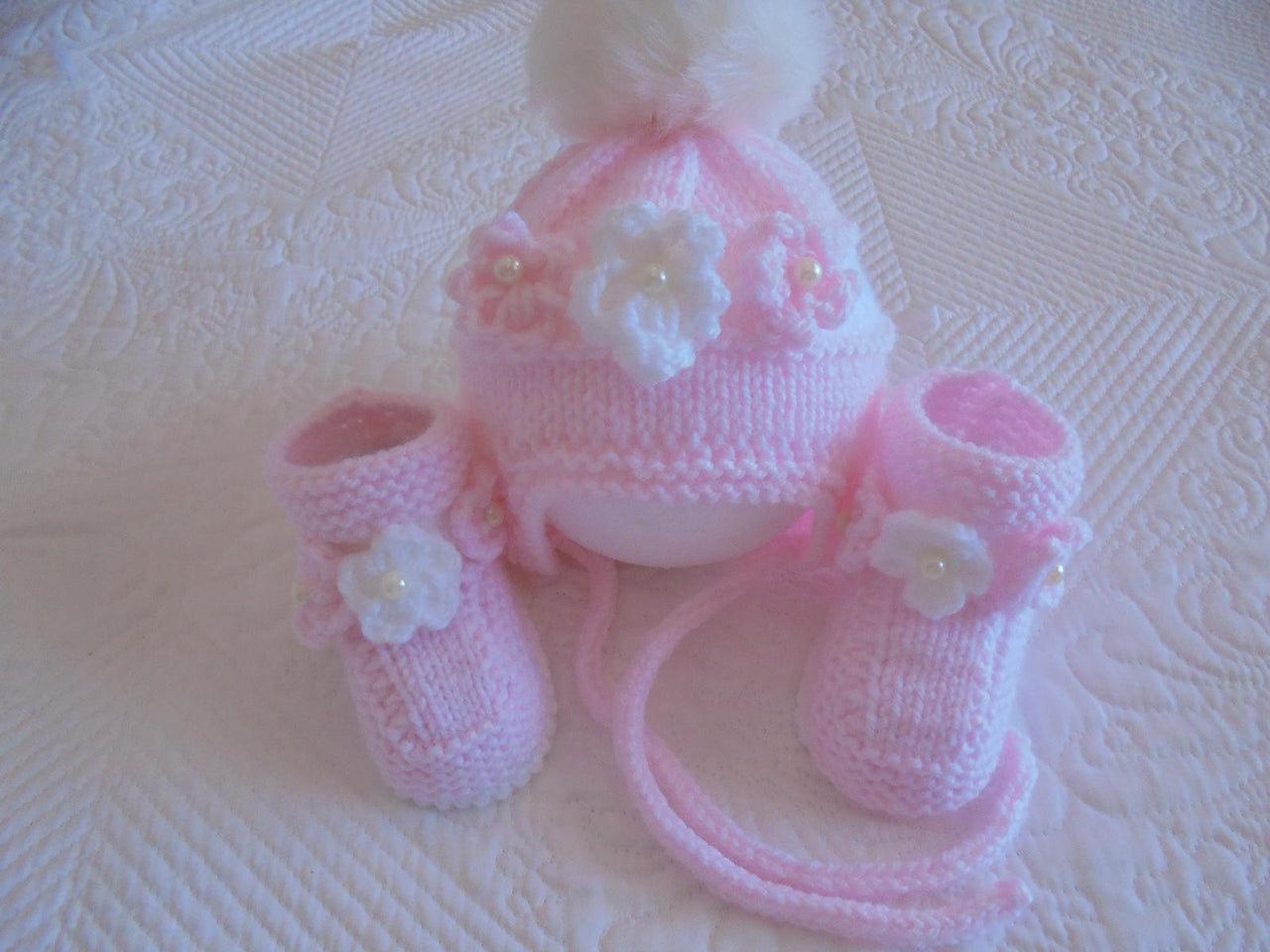 Baby Girl Flower Hat And Boots