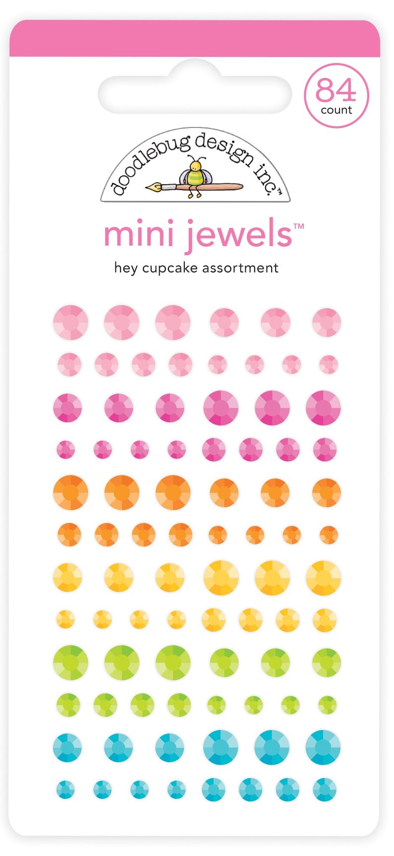 Doodlebug Adhesive Mini Jewels - Hey Cupcake Assortment
