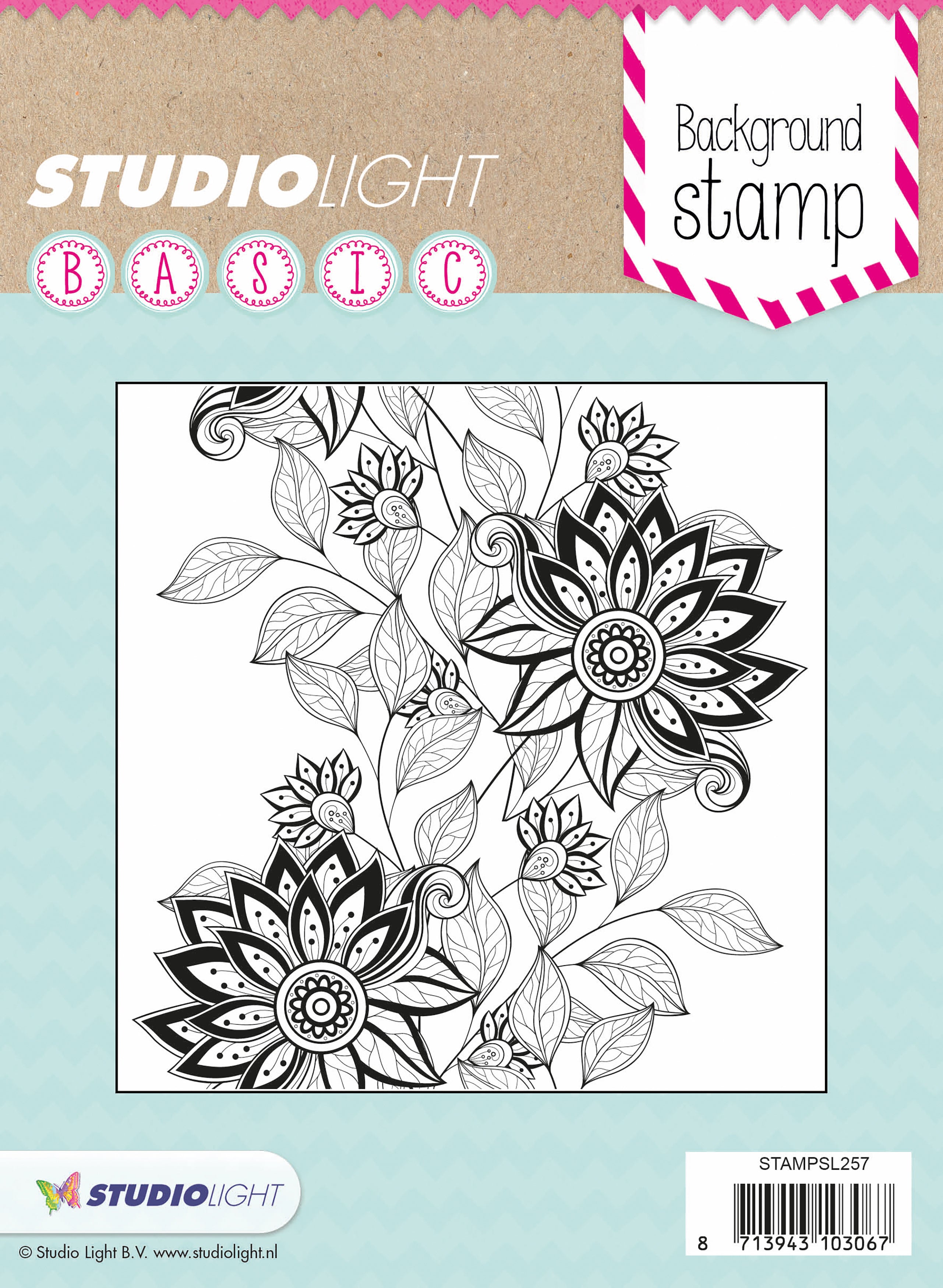 Studio Light Basic 5"X5" Background Stamp - Floral