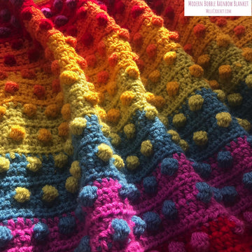Modern Bobble Rainbow Blanket