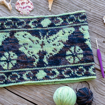 Luna Moth Crochet Cowl