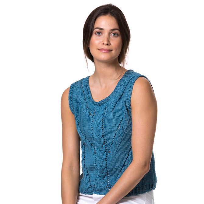 Palapa Shell - Top Knitting Pattern for Women in Tahki Yarns Cotton Classic